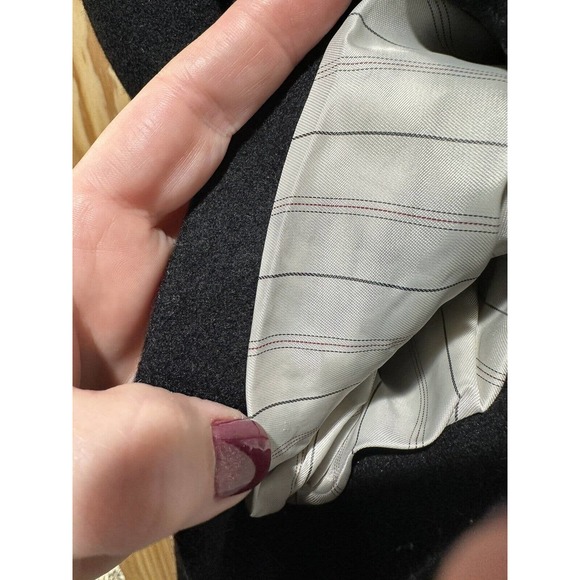 F.R. TRIPLER & CO Wool Blnd Overcoat Black Trench Single Breasted Coat Dress 46R - Picture 5 of 16